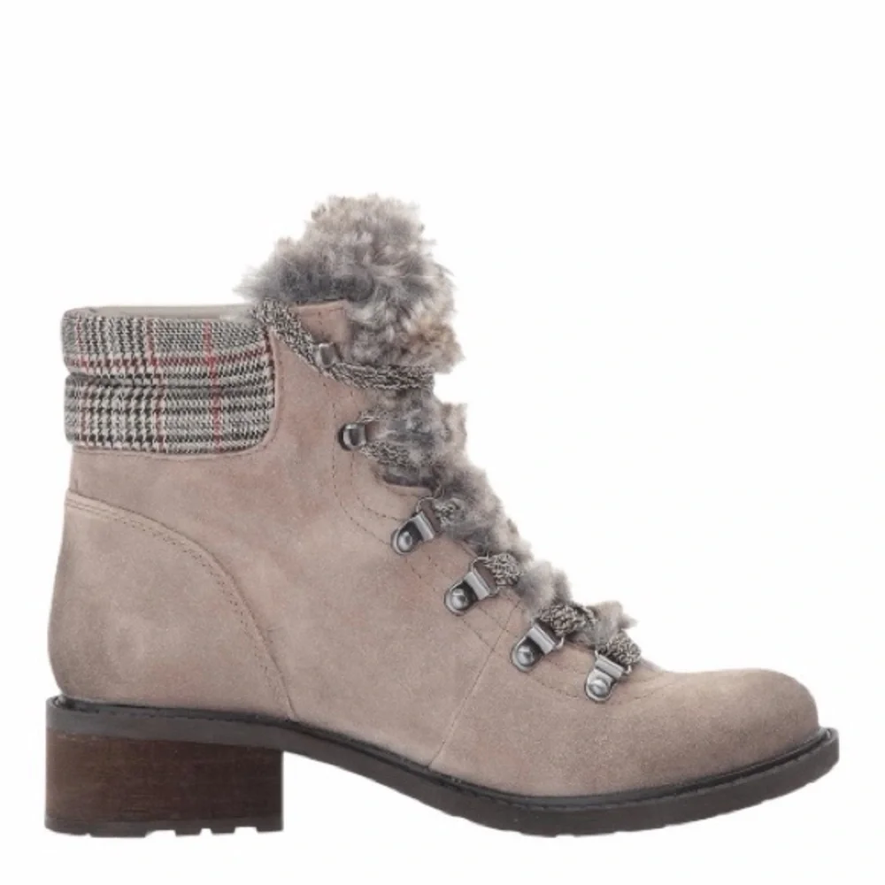 Sam Edelman Gray Fur-Lined Winter Boots